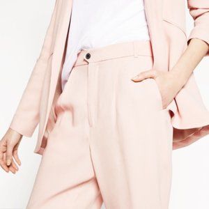 NEW Zara pale pink cigarette trousers size XS